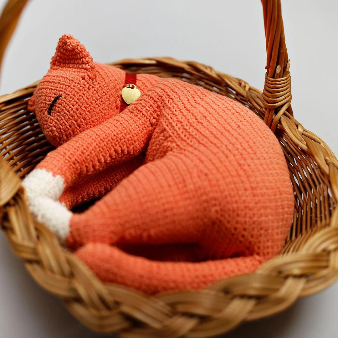 Orange Sleeping Cat Plush PDF Pattern